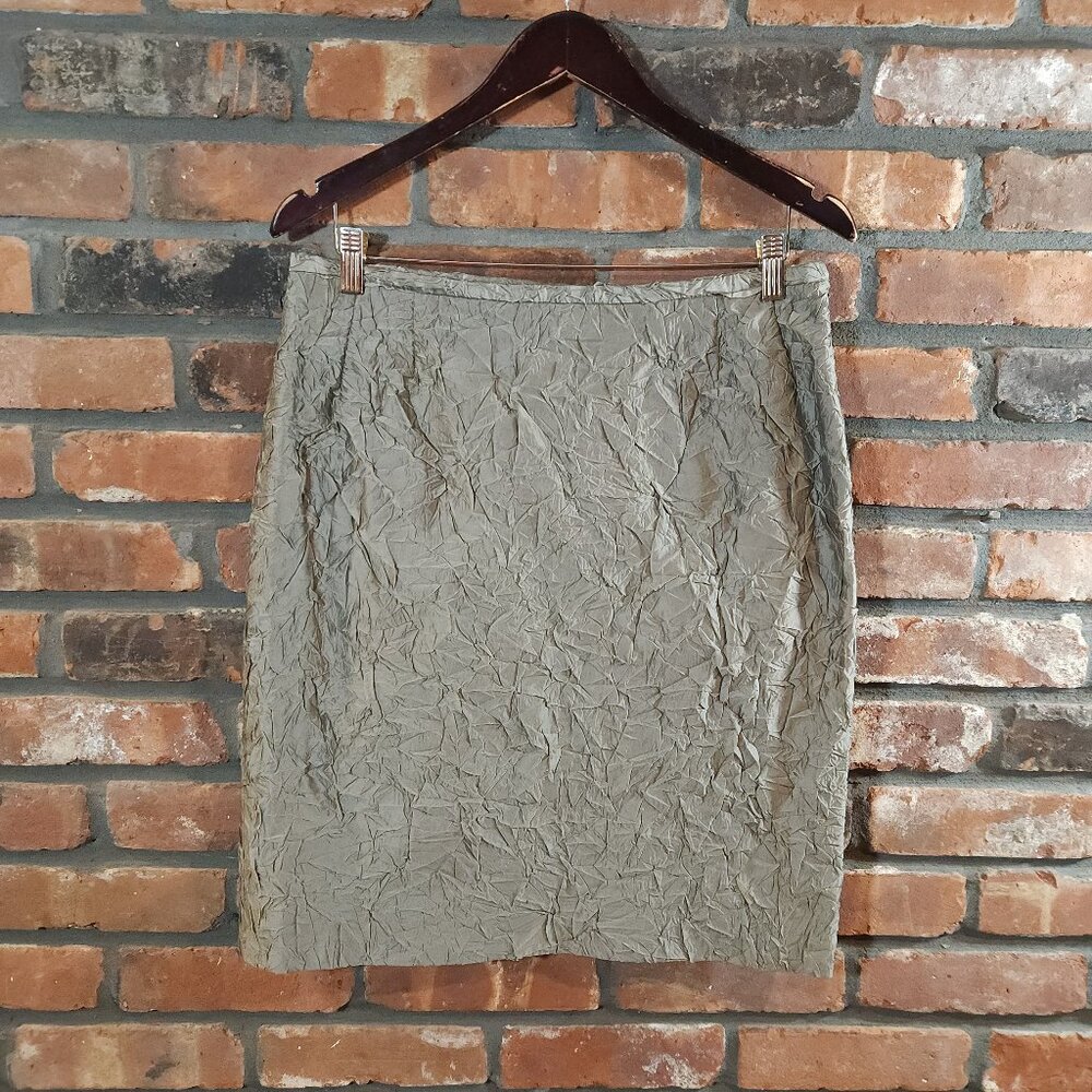 Marisa Minicucci Crinkled Pencil Skirt in Taupe Work Career Office Women's 10